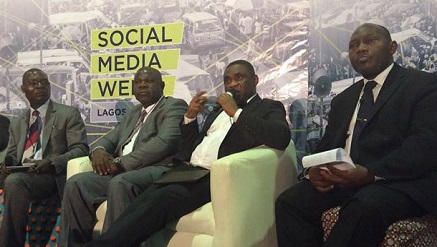 ‎ *Tony Ojobo, director, Public Affairs (2nd from right) responding to questions during the Commission's panel @SocialmedialweekLagos